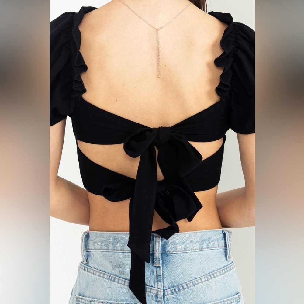 Double take black crop top